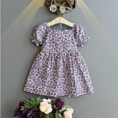 Girls Casual Dress 2021 Summer Toddler Girl Baby Puff Sleeve Floral Kids Clothing Thin Section Children Cute Princess Dresses
