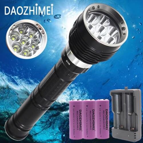 8000LM Professional Diving torch XML-T6 L2 White light Portable Scuba LED Hunting Lantern 100M Underwater Dive Flashlight
