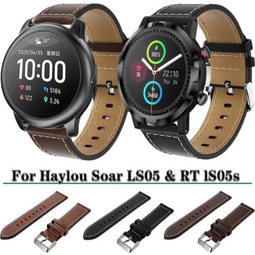 For Xiaomi Haylou RT LS05s Leather Strap Quick release Band 22mm Watch Strap Bracelet Watchbands Wristband For Haylou Soar LS05