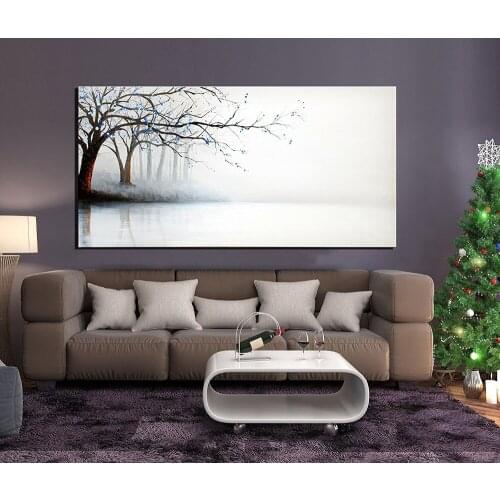 Hand Painted landscape painting marble slab ink and wash painting For Hotel