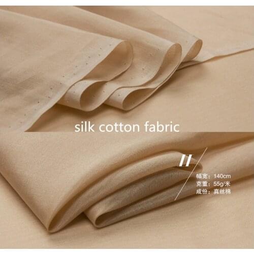 134cm*50cm Mulberry Silk cotton fabric silk natural cotton silk fabric inner lining fabric ptchwork diy tissu sewing cloth