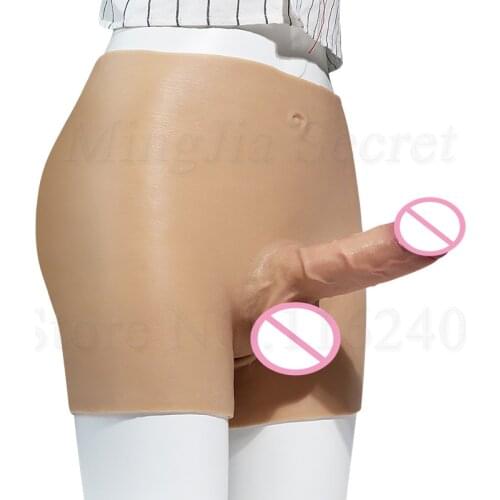 Silicone Realistic Anal Dildo with Scrotal Female Wear Penis Pants Soft Strapon Cock Sex Toys Women Lesbian Masturbation