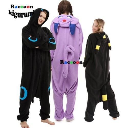 Unisex Cartoon Onesie Animal Pajamas Adults Men Sleepwear One-Piece Anime Winter Cospiay Flannel Outfit Raccoon Kigurumi Kids