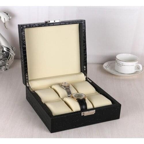 High Quality Brown PU Watch Boxes Case New Mens Watches Storage Box Women Jewelry Display Gift Case Brecelet Leather Case W023