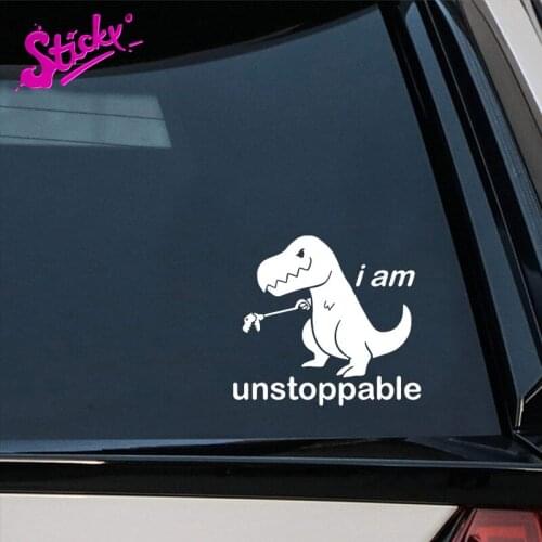 STICKY I Am Unstoppable T-Rex Funny Anime Car Sticker Decal DecorMotorcycle Off-road Sticker Laptop Decal Vinyl