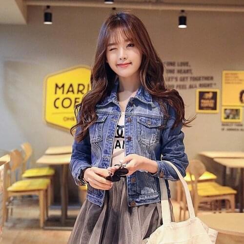 Denim Jacket Womens New Spring And Autumn Tide Ins Plus Size Denim Jacket Fashion Self-Cultivation All-Match Jacket
