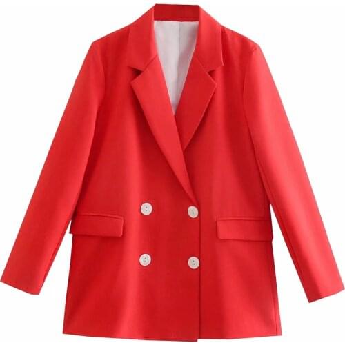 Dave&Di England Style Fashion Blogger Oversize Boyfriend Double Breasted Blazer Women Loose Harem Pants Women Trousers Sets