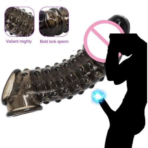 Reusable Penis Rings Chastity Sleeve Silicone Cock Ring Penis Enlargement Delay Ejaculation Sex Toys For Men Pumps & Enlargers