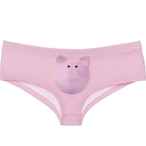 3D Sharks Mouth Animal Underwear Pink Pig Crab Butterfly Unicorn Pray Lady Briefs Flower Road Sign Women Panties