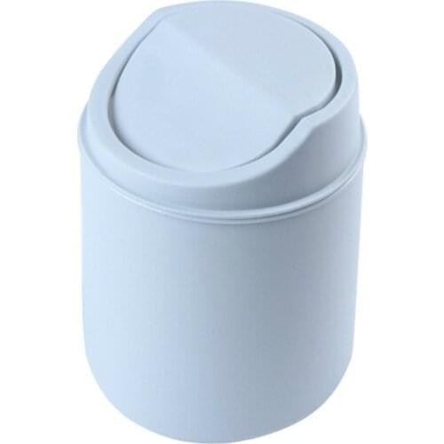1pc Mini desktop trash can Creative living room office paper basket garbage bin Plastic cover container for kitchen waste Trash