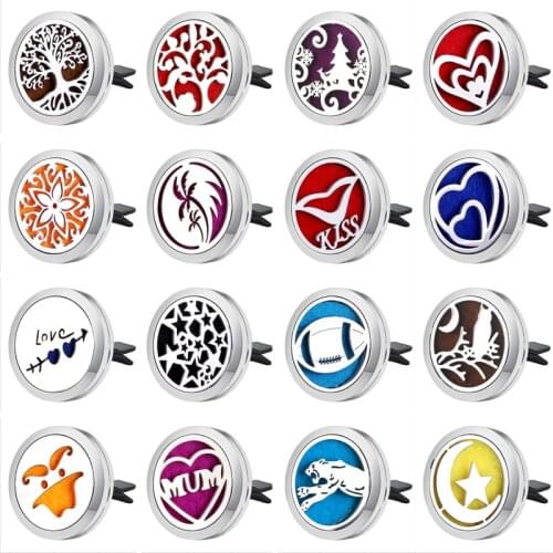 10Pcs/Lot Car Air Diffuser Stainless Steel Vent Freshener Car Essential Oil Diffuser Perfume Aromatherapy Necklace Open Locket