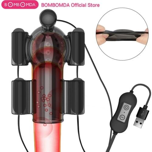 20 Modes Penis Vibrator For Man Penis Pump Enlargement Trainer Glans Vibrator Toys for Adults Delay Ejaculation Male Masturbator