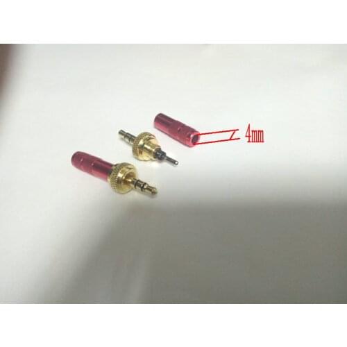 20pcs lot red 3.5mm Screw Lock Stereo Jack Plug Gold Plated Soldering connectors New