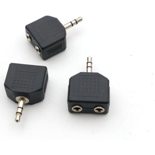 4pcs 3.5mm Stereo Plug Male to 2 x 3.5mm Sockets to 3.5mm Jack Splitter