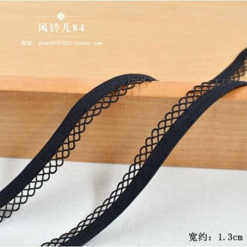 5 Meters 1.3cm Width Romantic Black Elastic Stretched Embroidered Lace Trim Exquisite Lace Fabric for Underwear diy Accessories