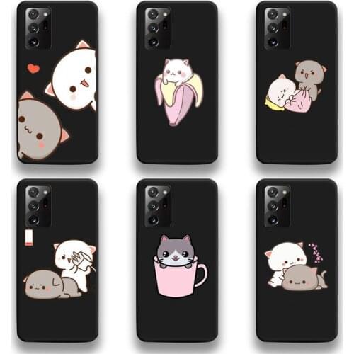 Couple Lovely Gray Cat Phone Case For Samsung Galaxy Note20 ultra 7 8 9 10 Plus lite M51 M21 M31S J8 2018 Prime