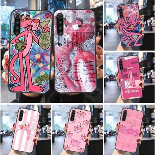 Pink Cartoon Panther Phone case For Xiaomi Redmi Note 7 7A 8 8T 9 9A 9S 10 K30 Pro Ultra Frosted black tpu bumper 3D coque soft