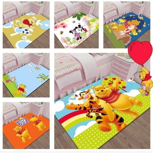 Disney Winnie the Pooh Mickey Minnie 3D printing Childrens carpet Cartoons living room bedroom carpet Room floor decoration
