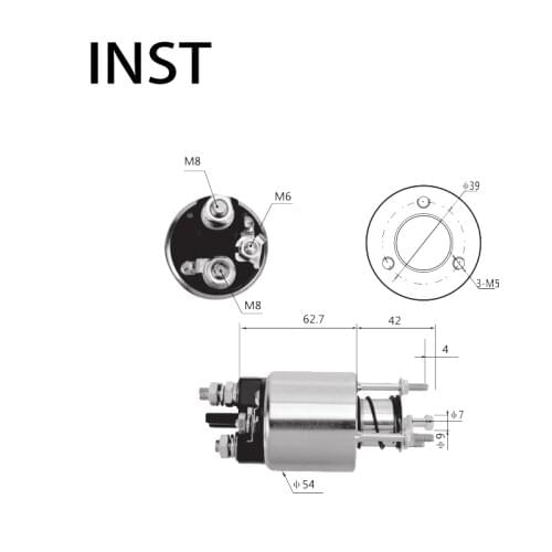 ELECTROMAGNETIC SWTICH SOLENOID FOR 12V 0.9KW 636 024 04 3395 63602404 63602502 85541717 AME0453 2873K405 63114008