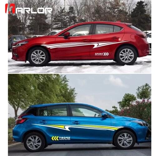 Personality Car Body Waist Line Both Sides Sport Stickers For Decoration Decals Film For Universal Car Auto Products Automobile