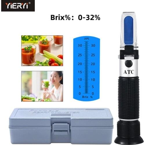 Yieryi Refractometer sugar degree meter saccharimeter cutting fluid density Concentration meter 0-32% brix with retail box