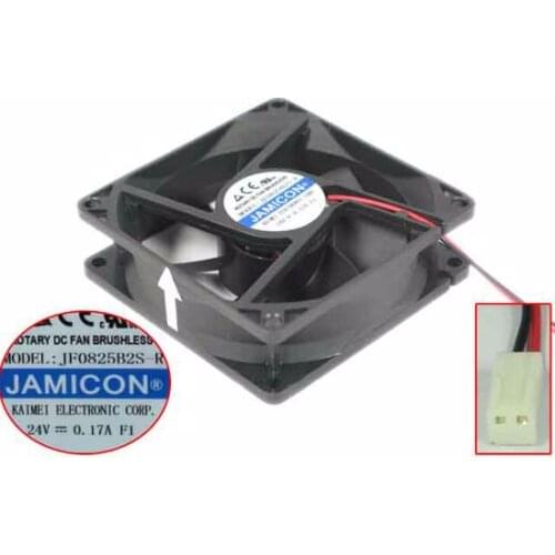 Jamicon JF0825B2S-R DC 24V 0.17A 80x80x25mm 2-Wire Server Square Fan