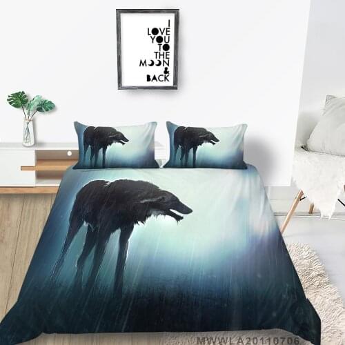 3D Monster Bed Set King Size Fashion Cartoon Wolf Duvet Cover Rain Queen Twin Full Double Single Artistic Bedding Set High End