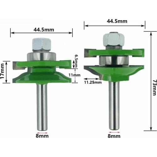 8mm Shank 3pcs Door Panel Cabinet Tenon Router Bit Cabinet Rail & Stile Set Panel Raiser Ogee Milling Cutter for Wood MC02033