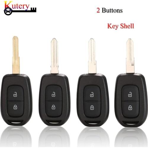 Kutery Remote Car Key Shell For Renault Sandero Dacia Logan 2 Buttons With Uncut Blank Blade