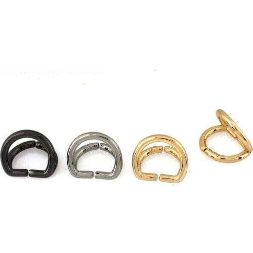 2pcs Metal Open Double D Buckle Fashion Hang Clasp for Leather Craft Bag Strap Belt Handle Shoulder Garments Shoes Accessories