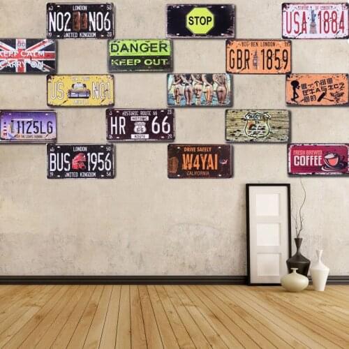 Hot USA Car No. Metal Plate Vintage Home Decor Tin Sign Bar Pub Garage Signs Decor Tin Metal Sign Metal Art Metal Plaque 15x30cm