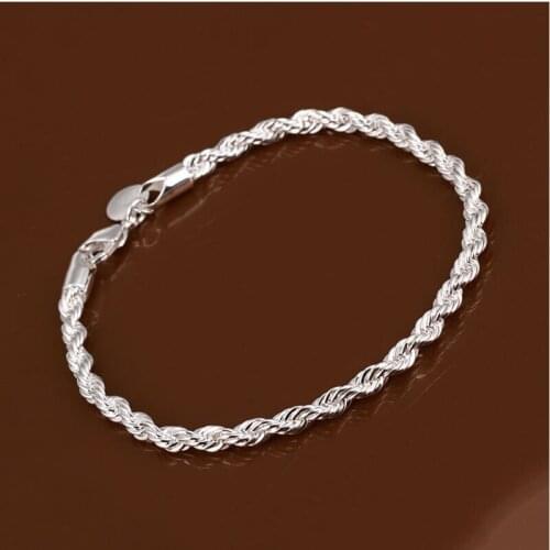 Fashion Design Jewelry Rope Bracelet Silver Plated Bracelet Women Jewelry 20cm
