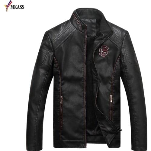 Hot Fashion Style Autumn Winter Motorcycle PU Leather Men Jacket Stand Collar Thick Male Jackets Outwear Coat Faux Leather Coats