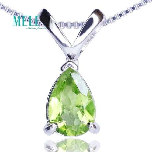Natural green Olivine pendant necklaces pendants pendant drop ornaments Water drop shape 6*9mm