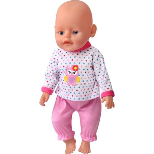 New Pattern Fashion Color Dot Jumpsuit Fit 18 Inch American&43cm Baby New Born Doll Clothes Accessories Girls' Toys