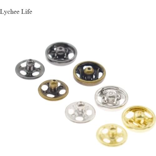Lychee Life DIY Doll Clothes Mini Metal Buckle Invisible Snap Botton Doll Clothing Handmade Sewing Accessories