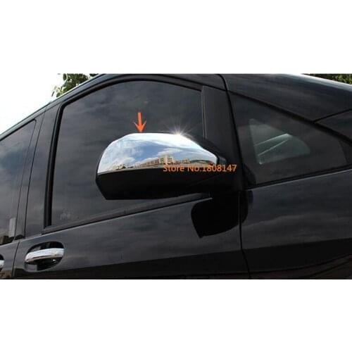 For Mercedes Benz Vito W447 2017 2018 2019 Car Back Rear View Rearview Side Mirror Strip Stick Trim Panel Lamp Hood