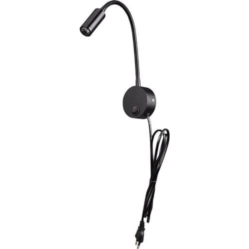 Plug Wired Flexible 3W Gooseneck Led Wall Light Sconce Lamp Lighting for Bedroom Reading Bathroom with Plug ZM914