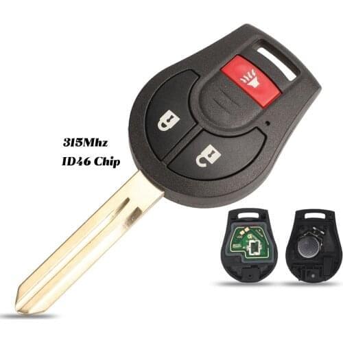 10pcs 3Button Car Remote Key DIY for NISSAN CWTWB1U751 CWTWB1U816 Note Qashqai Sunny Sylphy Tiida X-Trail 315MHz with Chip