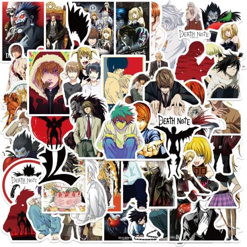 10/50Pcs Anime Death Note Cartoon Waterproof Decal Stickers for Bicycle Scrapbook Skateboard Snowboard Laptop Luggage DIY Toy
