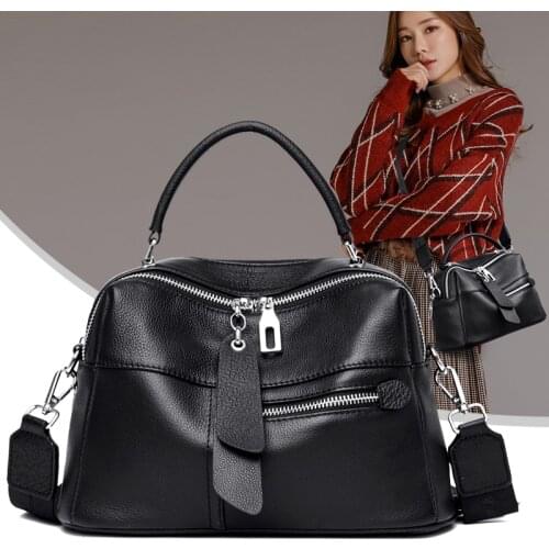 Trunk Tote Ladies Messenger Bags 100% cowhide fabric Leather Handbags Large Women Bag High Quality Casual Female Shoulder Bags