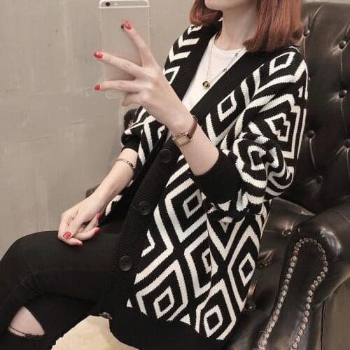 Oversized sweater womens jacket spring and autumn Korean version of loose and thin fat sister knitted cardigan top