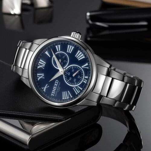 TIME100 Dynamic Cool Mens Watches Stainless Steel Strap Waterproof Luminous Hands Business Casual Quartz Wrist Watch For Men