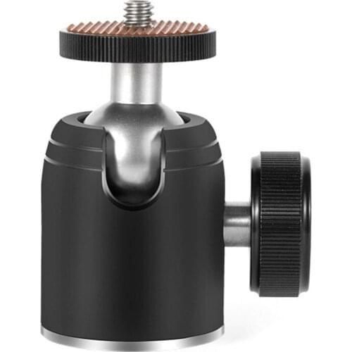 Aluminum alloy 360 Degree Rotation Two-way Mini Gimbal 3/8 Screw hole for Monopod Mirrorless Camera 1/4 Screw