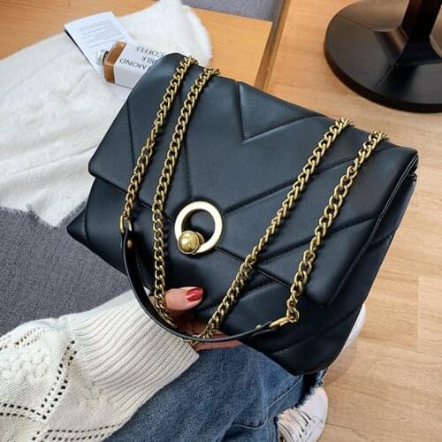 Vintage Crossbody Bag 2021 New High Quality Pu Leather Womens Designer Handbag Large Capacity Chain Shoulder Messenger Bag