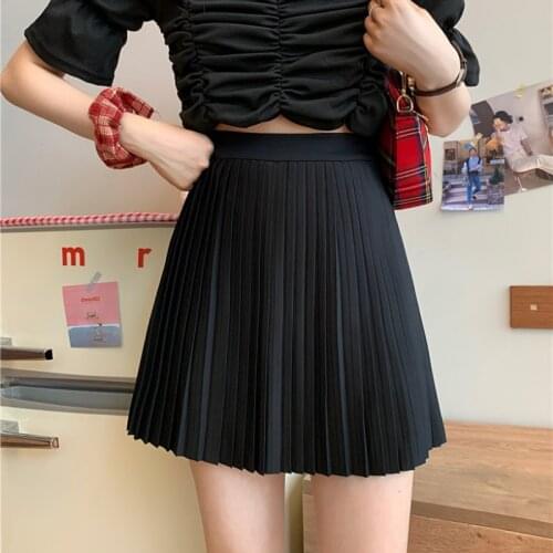 Womens Short Skirts Spring New A-line Skirt Korean Version of Pleated Skirts, High Waists, Thin, All-match Short Skirts