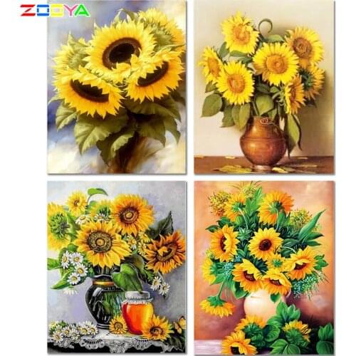 Zooya Full Round 3D Diamond Painting Flower 5D Stickers Painting Diamond Embroidery Bloem Diamond Mosaic Gift For Children 2Jh15