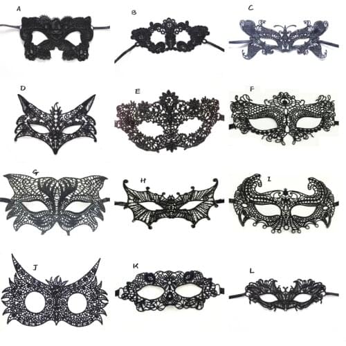 1pcs Sexy Costumes Lingerie Erotic Cosplay Costume Party for Women Female Lace Party Nightclub Hollow Out Black Mask Eye Mask