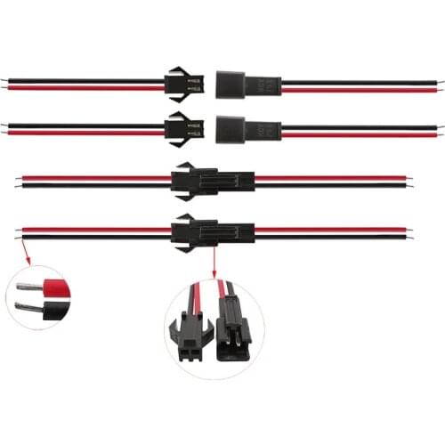 10 Pair SM 2P Male Plug to Female Jack Cable Adapter SM 2Pin LED Light Wire Connector Electrical Cable Wire Pigtail 10/15/20 CM