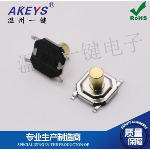 10 pcs 4x4x4.0h Touch Switch Copper Square Series High Temperature Resistant 4-Leg Copper Head Button Fine Motion Switch Button